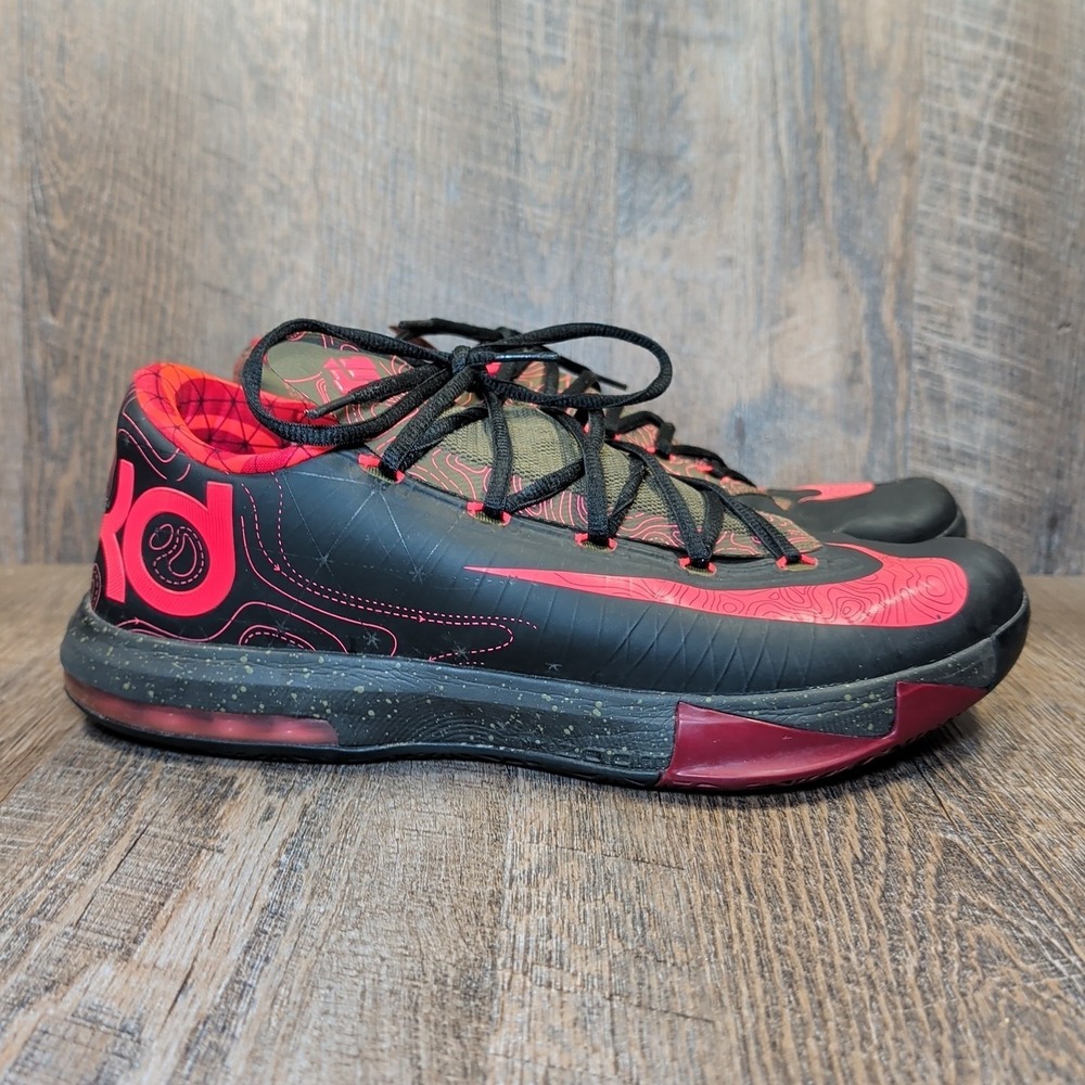 Nike KD 6 Meteorology Black Pink Lace Up Low Top Men's Size 12 Athletic Sneakers - Picture 2 of 13